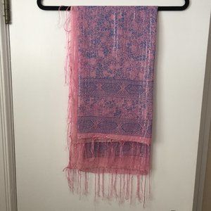 Pink & Blue Cotton Scarf